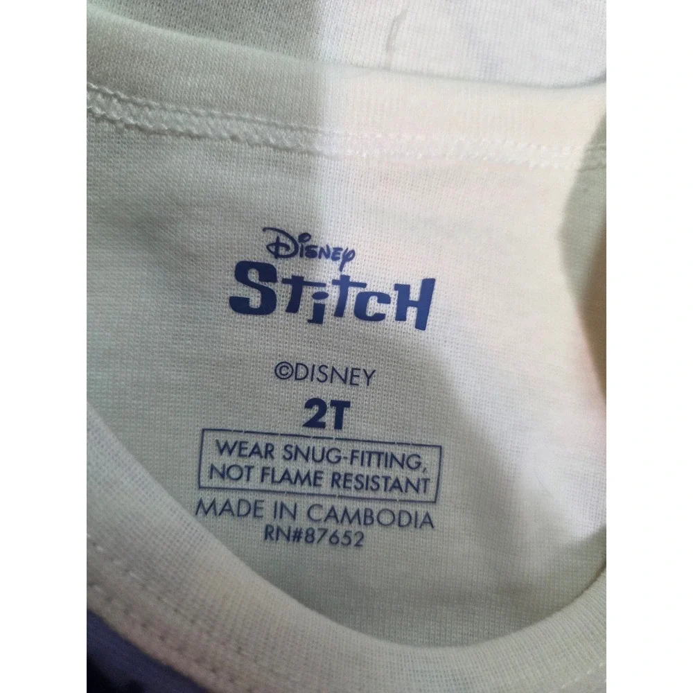 Disney Lilo & Stitch 4-Piece Pajama Set Kids 2T Navy Cream Cotton Snug Fit NWT